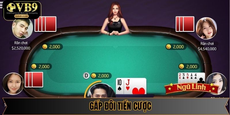 Tận dụng tính năng gấp đôi trong xì dách khi cần thiết